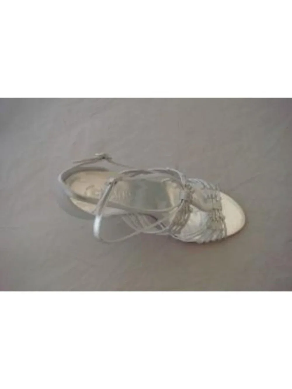 Chanel Silver Knotted Leather CC Ankle Strap Sandals Size 39 - New In Box